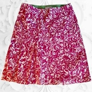 Worthington White Pink Floral Pleated Mini Skirt Size 12